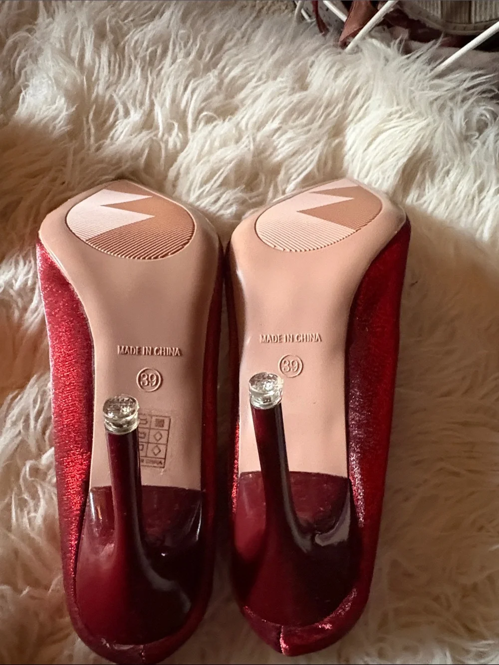 a new day Red Shimmer Pointed-Toe Pumps